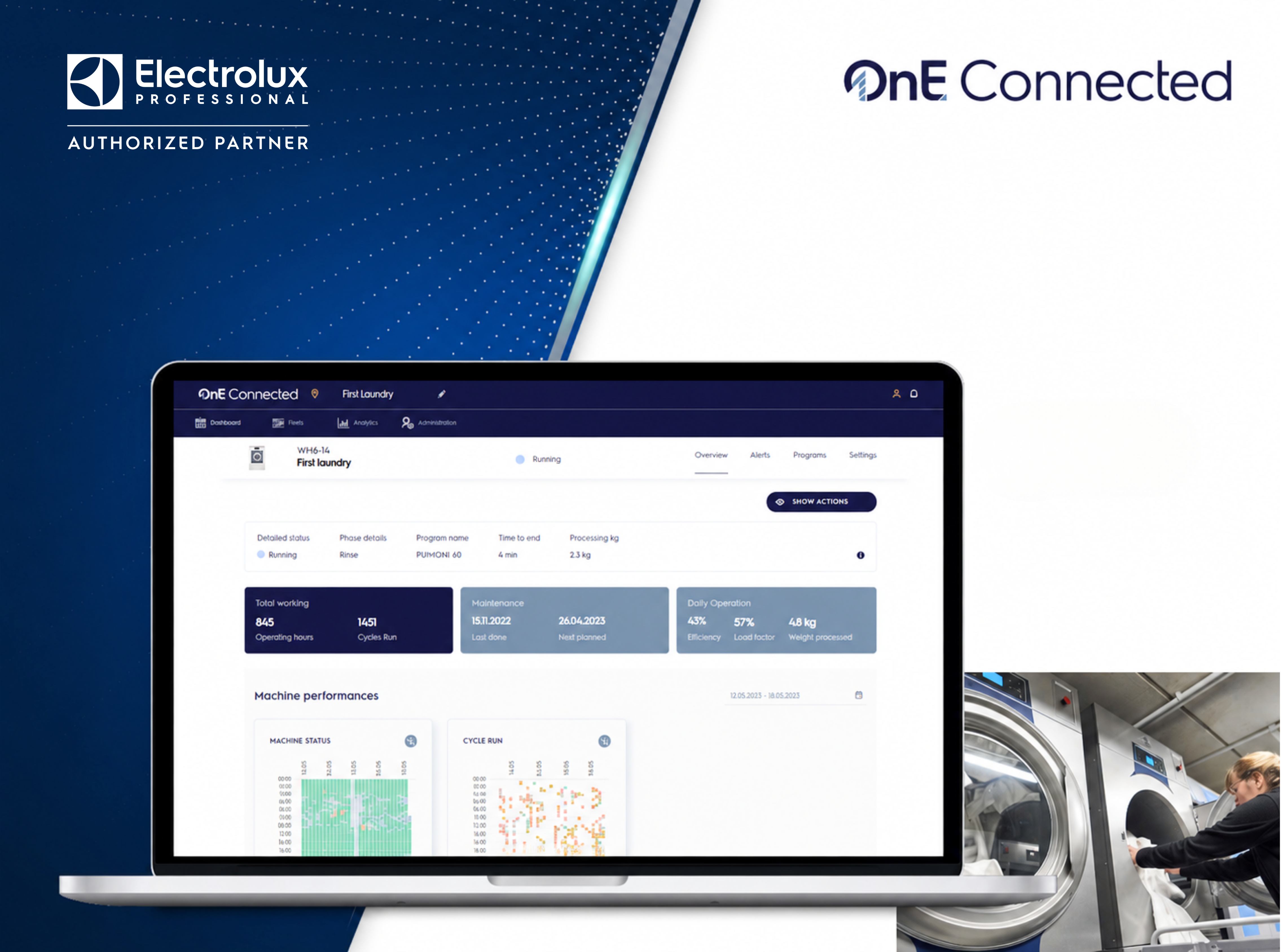 OnE Connected laundry dashboard